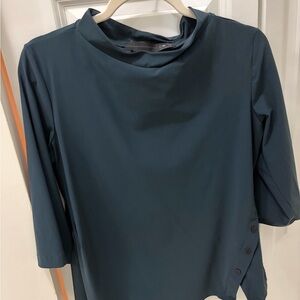 Porto Navy Blue Mock-Neck Tunic Top